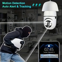 Ease Life APP-Light Bulb Security Cameras Outdoor Wireless WiFi Camera 5GHz, 360 Degree, E27 Light Socket Screw In Securi