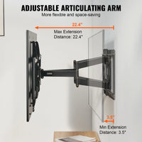 VEVOR Full Motion TV Mount Fit for Most 26-90in TVs Swivel Tilt Horizontal Adjustment TV Wall Mount Bracket W/ Articulating Arms