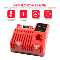 For Milwaukee 18V  M18 lithium 6.0Ah/9.0Ah XC Lithium Battery 48-11-1860 48-11-1850 48-11-1840 48-11-1820 Charger rechargeable P