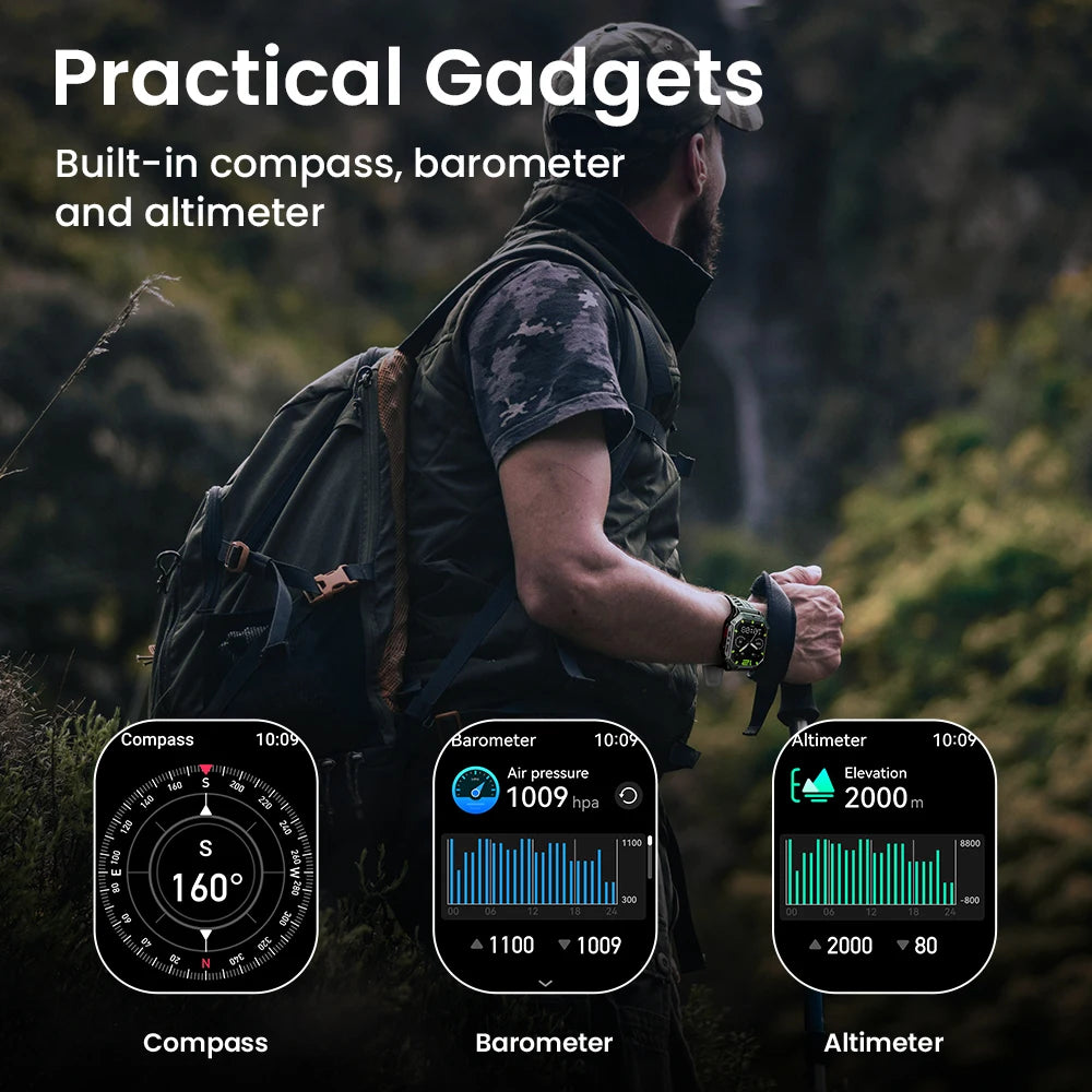 HAYLOU IRON N1 Smartwatchs 2.13’’ AMOLED Display 5ATM Waterproof Bluetooth Call Outdoor Sport Smart Watch 30 Days Battery Life