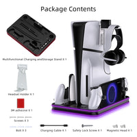 For PS5 Slim Cooling Stand PS5 cooling StationRGB Charging Base Dual Controller Charger Dock Station for PS5/PS5 Slim Accsessory