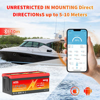 MOSEWORTH 24V 100Ah LiFePO4 Lithium Battery with 100A BMS 8000+ Deep Cycles Rechargeable Batteries for  Campers Trolling Motor