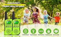 AWANFI Walkie Talkie Children, 3-12 Years, Walkie Talkie Rechargeable with Li-ion Battery, Radio Set, for Gift/Camping/Adventure