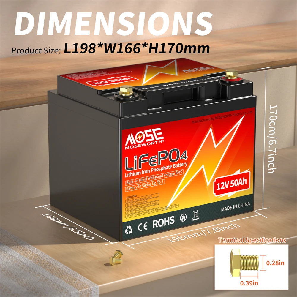12V 50Ah 100Ah 140Ah 168Ah 200Ah 300Ah Lifepo4 Battery with BMS Bluetooth Deep Cycle Lithium Battery for RV Golf Cart Solar