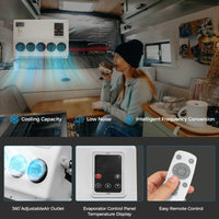 12V 24V Electric Roof Air Conditioning RV Air Conditioning, Parking Air Conditioning Automatic Constant Temperature for Trailers