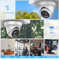 Hikvision Compatible 6/8MP Full Color Two-way Audio Turret IP Camera Vehicle Human Detection IP66 Outdoor Security Surveillance