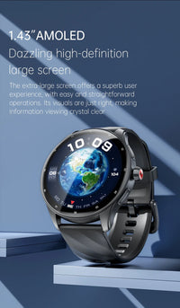 KUMI GW5 Pro Smartwatch 1.43" AMOLED IP68 Waterproof Bluetooth 5.2 Fitness Tracker Heart Rate Blood Oxygen Monitor
