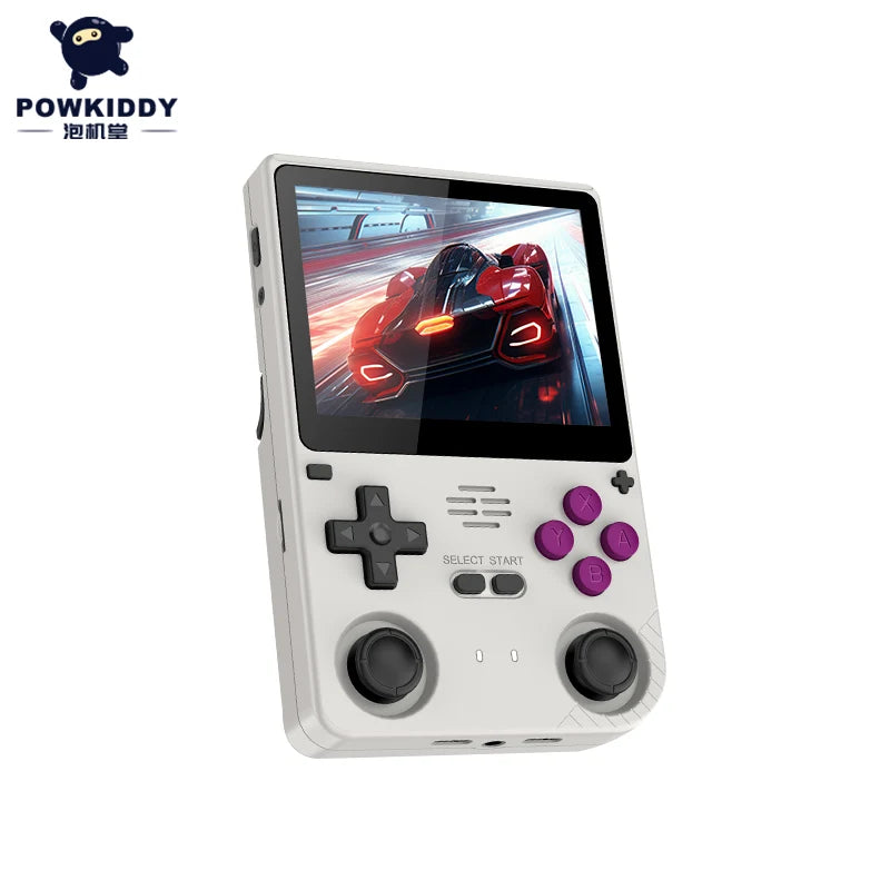 POWKIDDY V20 Retro Video Handheld Game Console 3.5-Inch IPS HD Screen Dual Card slot 5000mAh Lithium Battery Retro Game Stickers
