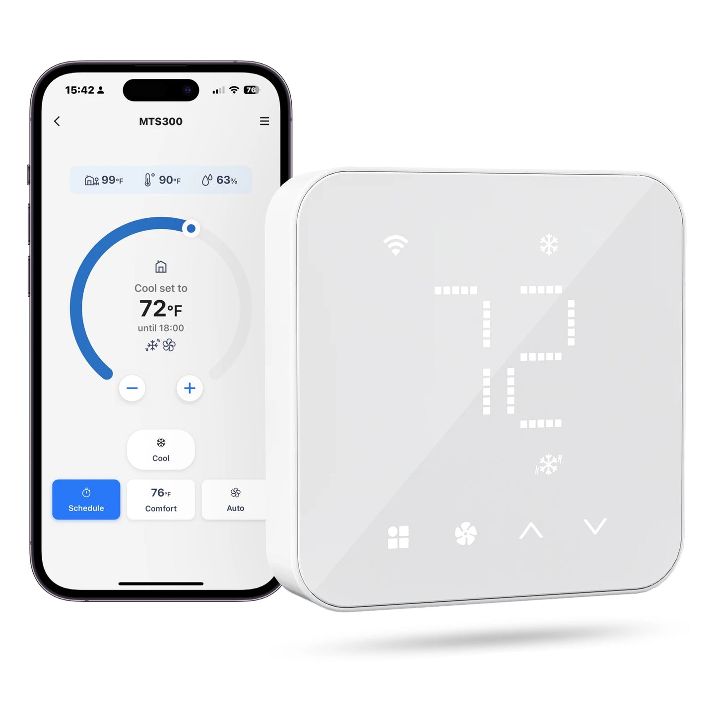 Meross 2025 NEW Matter Smart US 24V Wi-Fi Thermostat Compatible Heating and Cooling Systems Shipping from US