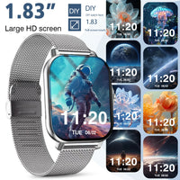 Sports smart watch, fitness activity detector, Bluetooth calling, message reminder view, unisex, suitable for Android and iPhone