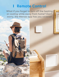 Meross 2025 NEW Matter Smart US 24V Wi-Fi Thermostat Compatible Heating and Cooling Systems Shipping from US