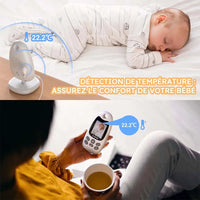 BOIFUN Baby Monitor with Camera Portable Vox Function Temperature Sensor Video 2.4 GHz Smart Standby 720p Bidirectional Voice