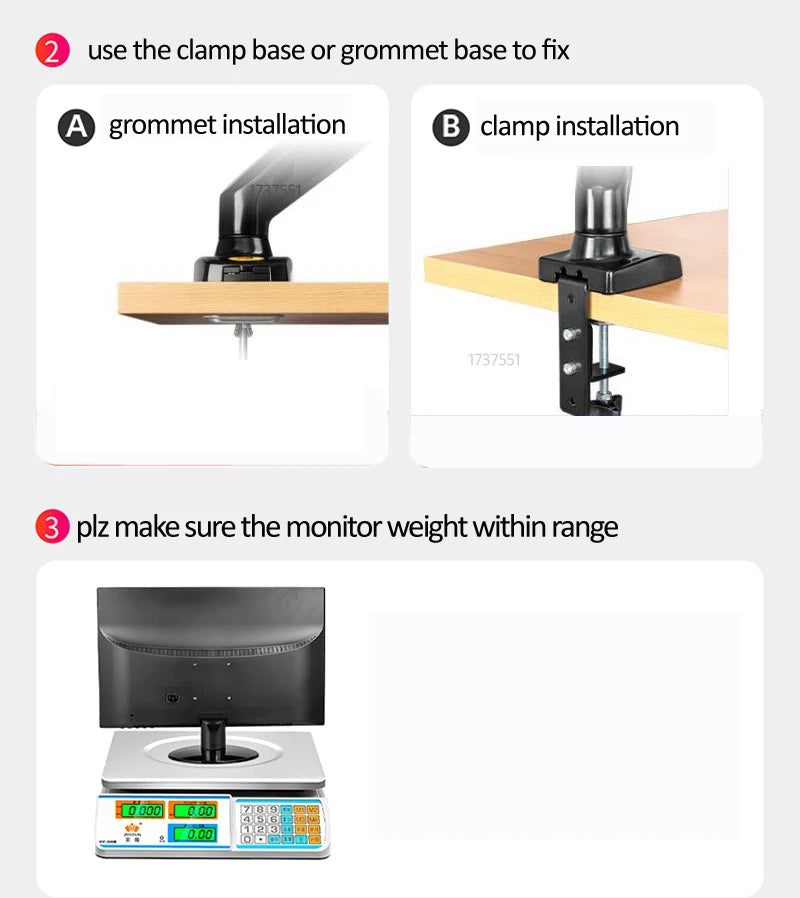 Northbayou F160-FP 10"-17" laptop mount 360 rotate 10"-27" air press full motion gas spring  10"-27" two monitor  clamp desk
