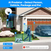 ZOSI 3MP/4MP PTZ Wifi IP Camera H.265 Wireless Surveillance Security CCTV Camera P2P Audio Outdoor AI Human Detection HD Cameras