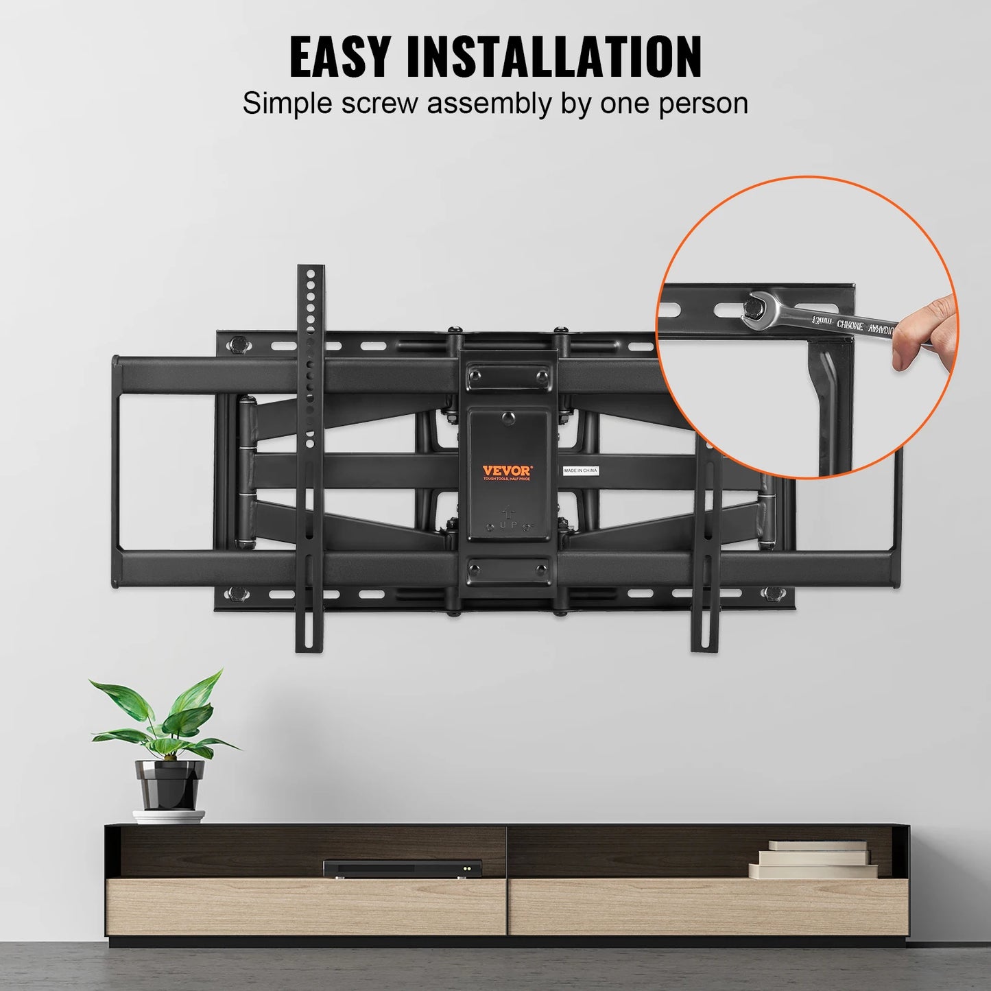 VEVOR Full Motion TV Mount Fit for Most 26-90in TVs Swivel Tilt Horizontal Adjustment TV Wall Mount Bracket W/ Articulating Arms