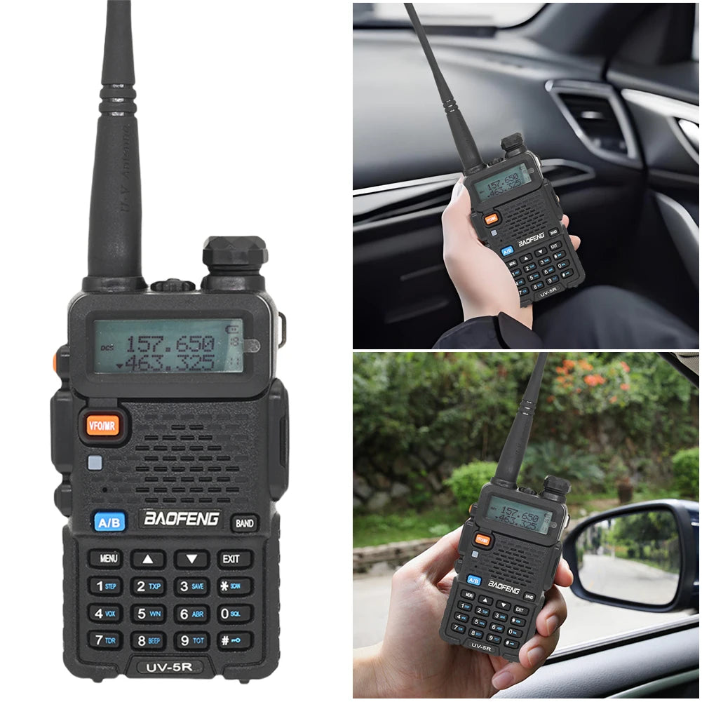 UV-5R Walkie Talkie 5W Dual Band Two Way Radio Commutator VHF/UHF 136-174MHz &400-520MHz Handheld Station Receiver Ham Radio Set