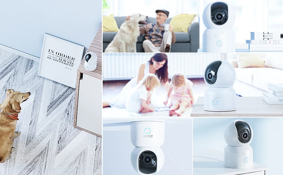 ZOSI C518 Indoor Pan/Tilt Smart Security IP Camera 2K 360° Baby Pet Monitor AI Human Tracking 2.4G/5G WiFi Surveillance Camera