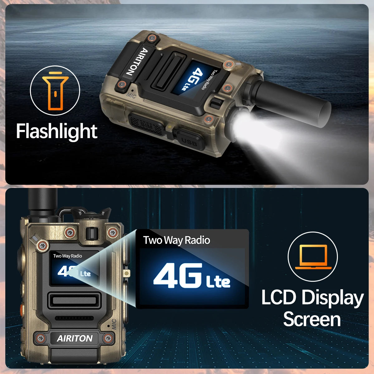 2X AI-G7 Global Network POC Radio Walkie Talkie 4G WiFi Unlimited Range Type-C Long Range Sim Card Two Way Radio for Hunting