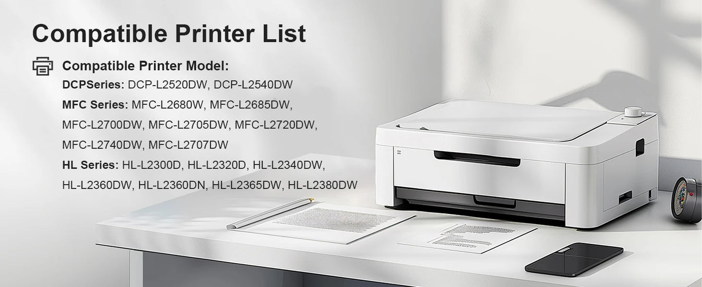 INKCLOUD TN660 Toner Cartridge Compatible for Brother TN660 TN630 DR630 HL-L2300D HL-L2360DW DCP-L2520DW MFC-L2700DW MFC-L2740DW