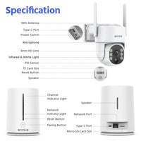 Annke 4MP solar security cameras 4CH Wireless NVR 4mm color night vision IP camera Audio 2.4G 5.8G solar wifi camera outdoor