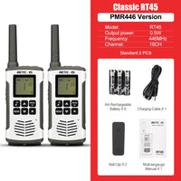 Retevis RT45P IP67 Waterproof Walkie Talkie 2pcs Rechargeable 2-way Radio Receiver PMR446 License Free Type-C for Camping hiking