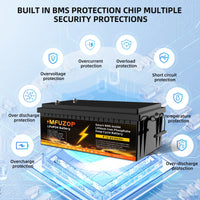 MFUZOP 1280Wh 2560Wh 3840Wh  12V LiFePO4 Rechargeable Battery Intelligent BMS100Ah 200Ah 300Ah System for RV Camping No VAT