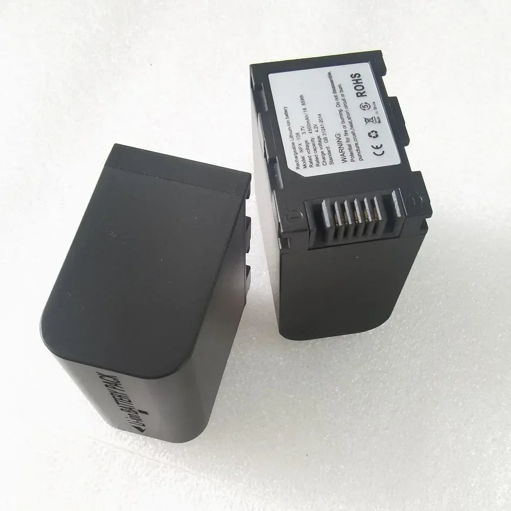 Hot sale 4500mAh V18 NPX-108 Rechargeable Battery Pack RX100 RX200 Camera Battery/Dual Charger for for Video Camcorders