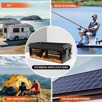 MFUZOP 1280Wh 2560Wh 3840Wh  12V LiFePO4 Rechargeable Battery Intelligent BMS100Ah 200Ah 300Ah System for RV Camping No VAT