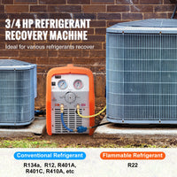 SucceBuy 3/4 1HP Refrigerant Recovery Machine Portable AC Recovery Machine 60Hz Recovery Machine HVAC for Car Air Conditioning