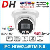 Dahua IP Camera 4MP 8MP POE IPC-HDW2449TM-S-IL IPC-HDW2849TM-S-IL WizSense Full Color Built-in Mic Quick Pick Security Home IPC