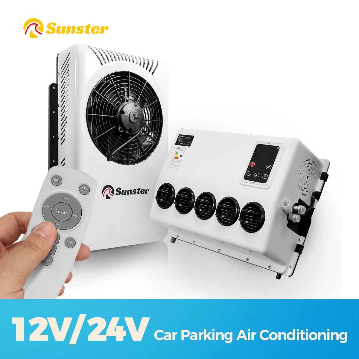 12V 24V Electric Roof Air Conditioning RV Air Conditioning, Parking Air Conditioning Automatic Constant Temperature for Trailers