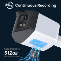 VIKYLIN 180° Panoramic View 4MP Dual-Lens PoE Security IP Camera CCTV Home Outdoor Video Surveillance POE Security camera Onvif