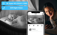 ZOSI C518 Indoor Pan/Tilt Smart Security IP Camera 2K 360° Baby Pet Monitor AI Human Tracking 2.4G/5G WiFi Surveillance Camera