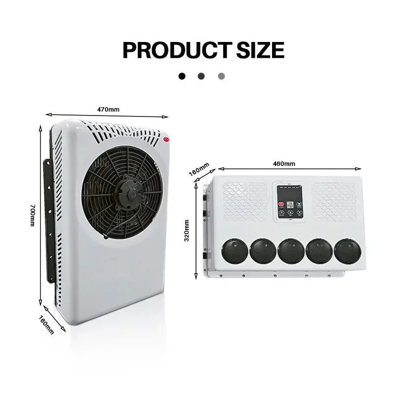 Treeligo 2025 12V Car Parking Air Conditioner 10500btu electrical Split Air AC Unit For RV Truck Tractors Van Motorhome Camper