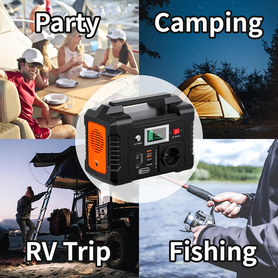 FF Flashfish 200W Portable Power Station 151Wh Solar Generator 230V AC DC Batteries Supply Outdoor Battery for Solar Panel Drone
