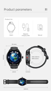 KUMI GW5 Pro Smartwatch 1.43" AMOLED IP68 Waterproof Bluetooth 5.2 Fitness Tracker Heart Rate Blood Oxygen Monitor