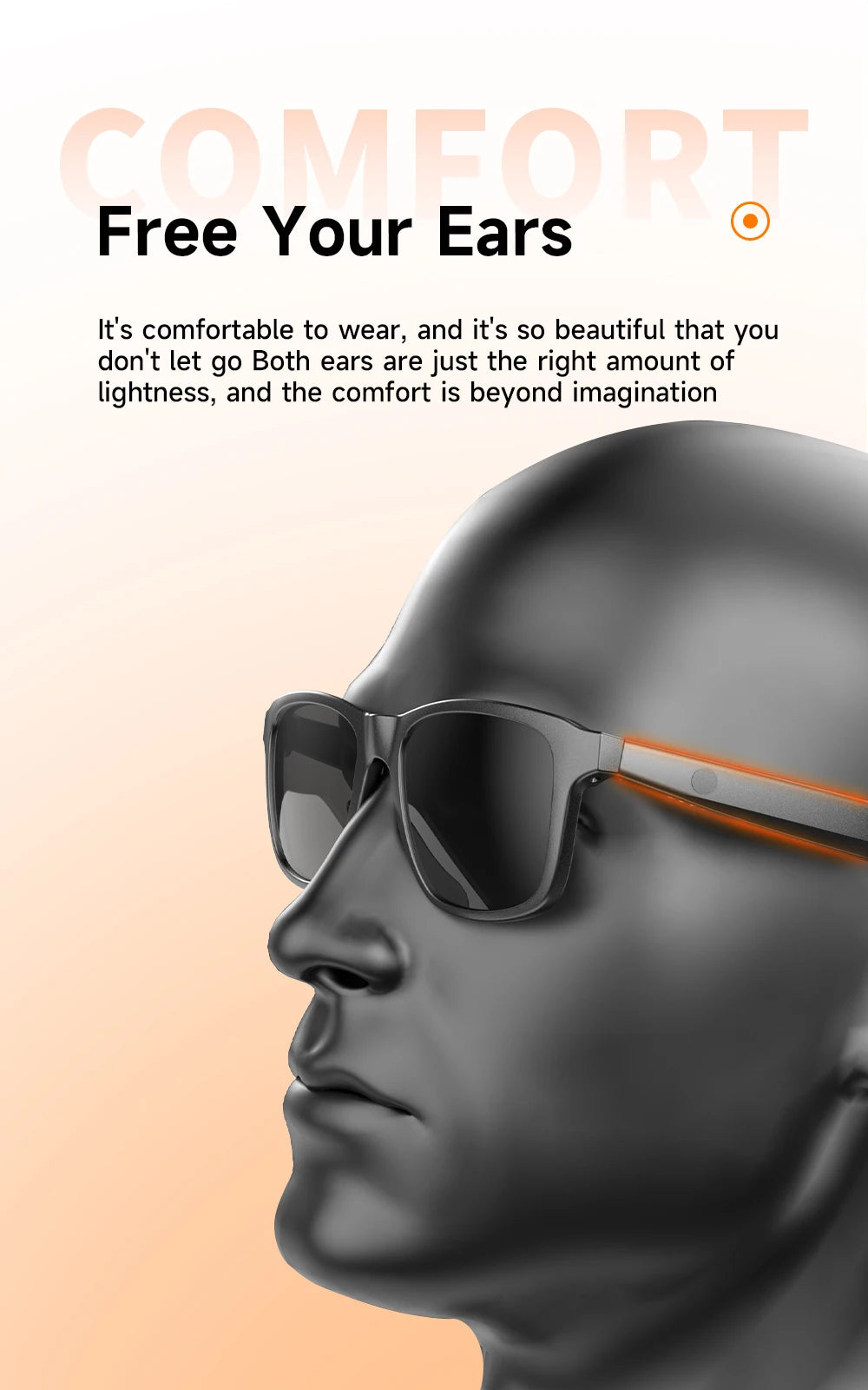New smart glasses, support voice call, listen to music, touch operation, fashion wear, sunglasses lenses eye protection