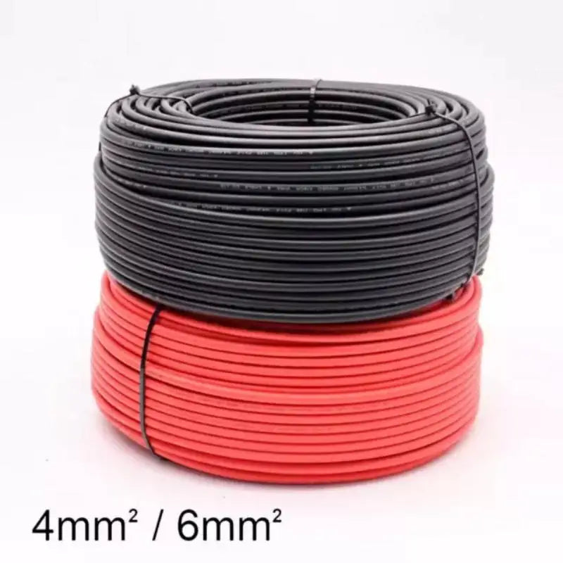 PowMr 6mm2 PV Cable 30M Solar Panel 10AWG Extension Cable Wire Black & Red For 12 AWG Cable without Connector Waterproof PV Wire