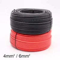 PowMr 6mm2 PV Cable 30M Solar Panel 10AWG Extension Cable Wire Black & Red For 12 AWG Cable without Connector Waterproof PV Wire
