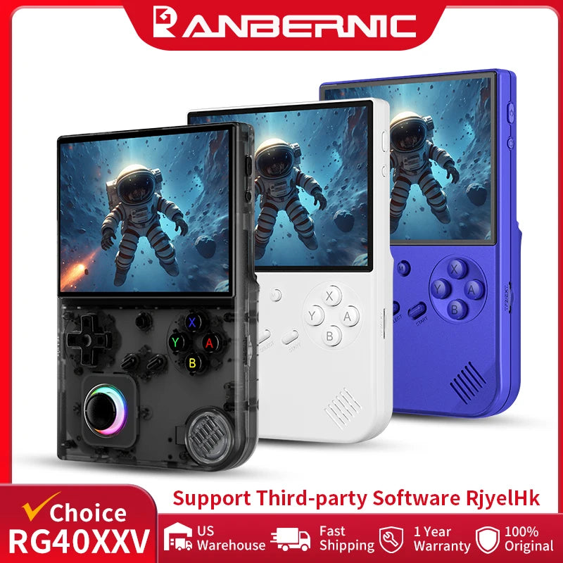 ANBERNIC RG40XXV Retro Handheld Game Console 4'' IPS Screen RGB Joystick Video E-book Player Supports WIFI Streaming HDMI Output