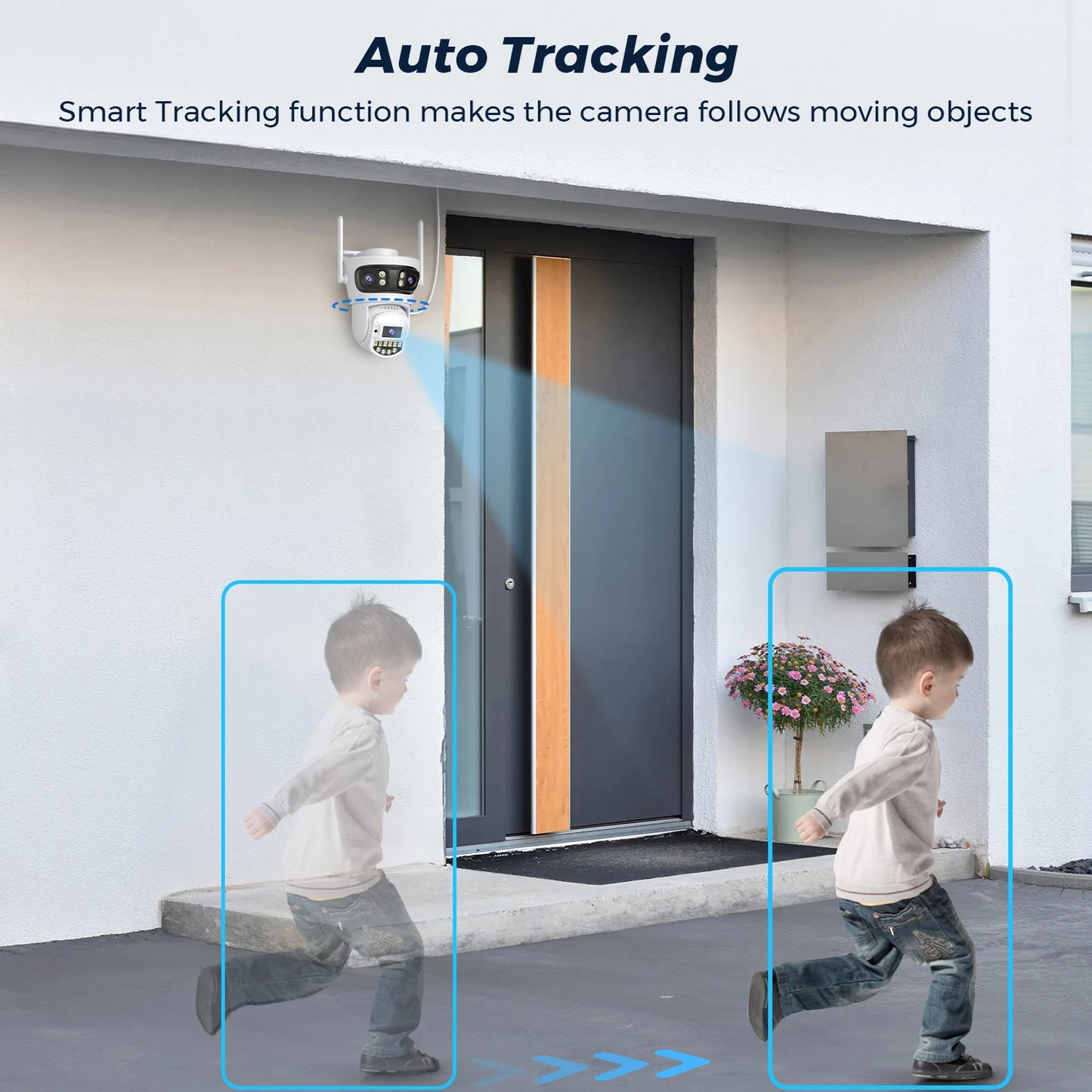 15MP 8K Wifi Camera Outdoor Three Lens Three Screens HD Wifi Security Camera Ai Human Detection PTZ 4K Home Surveillance Camera