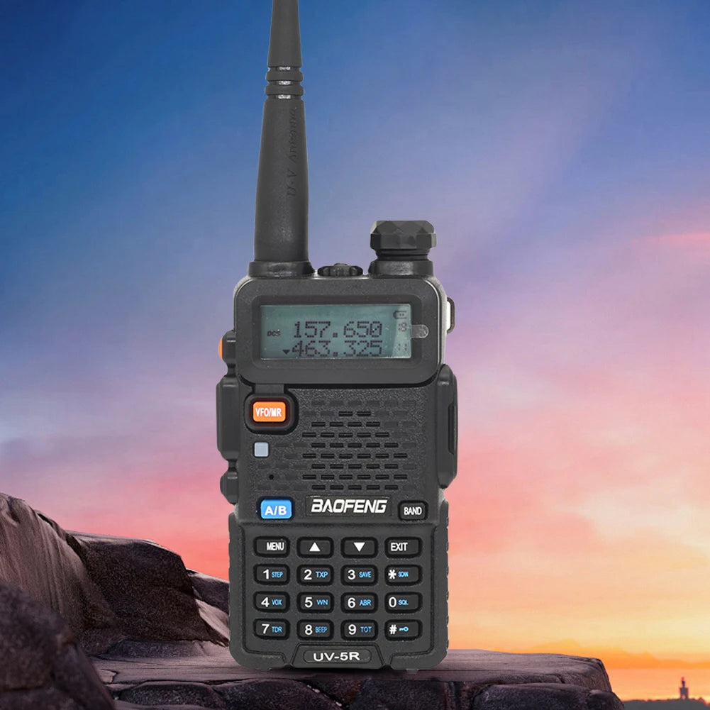 UV-5R Walkie Talkie 5W Dual Band Two Way Radio Commutator VHF/UHF 136-174MHz &400-520MHz Handheld Station Receiver Ham Radio Set