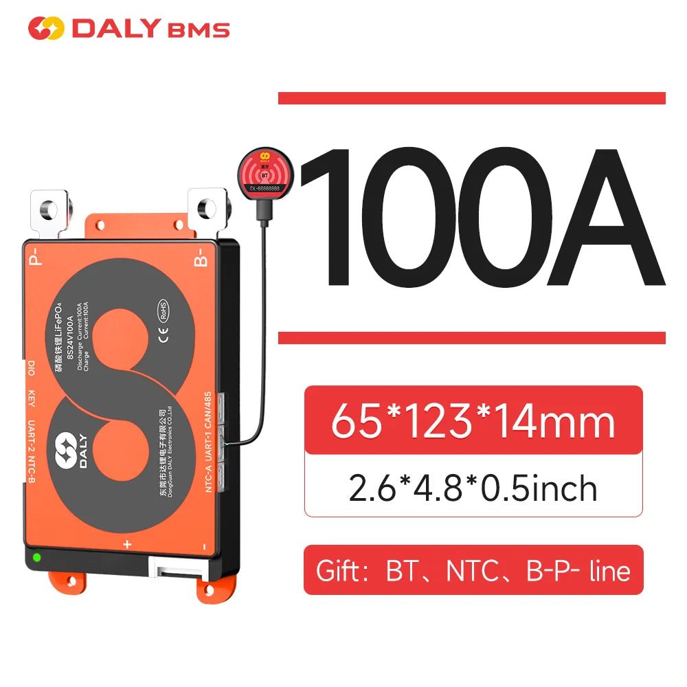 Daly Smart BMS for LifePo4 4S 12V 8S 24V 16S 48V 100A 250A Bluetooth RS485 CANBUS Communication Solar Battery Wide Application
