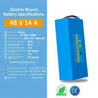 36V48V52VEbike Battery Pack with Charger Lithium Battery 10/20/30AH for Bicycle Scooter Motorcycle