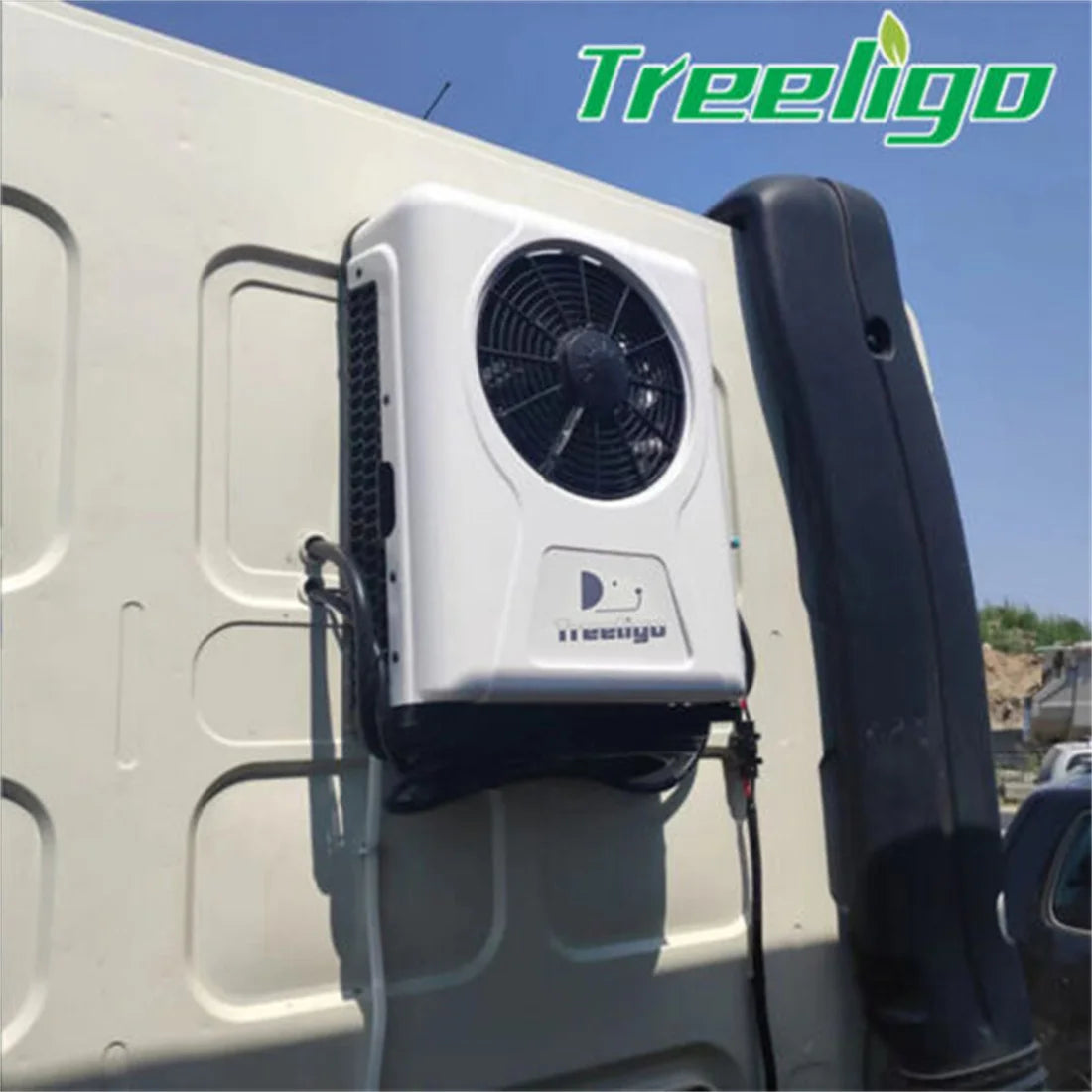 Treeligo 10500BTU Car Electric Parking Cooling Air Conditioner 12V/24V Split Air AC Unit for Truck Caravan Camper Van RV