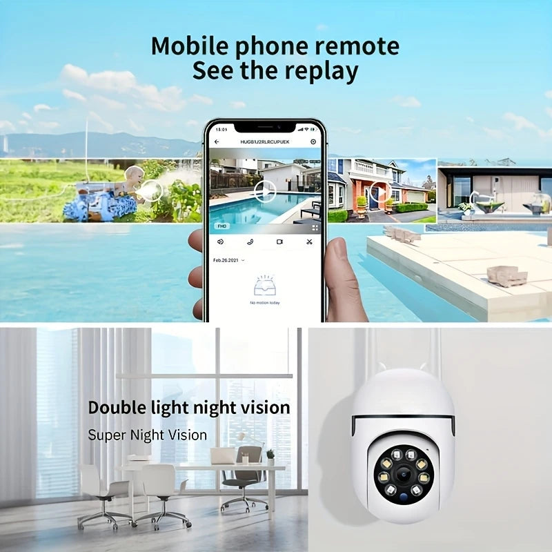 BoyKeep 1080P WiFi Bulb Surveillance Camera Color Night Vision Motion Tracking Indoor Outdoor Security Monitor Camera Y108