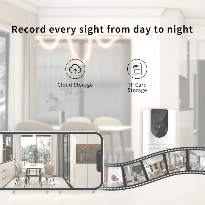 4PC Ease Life APP, Security Camera Indoor, 1080P Pet Camera, Pet Camera with Phone App, Foldable Baby Camera for Home Security,