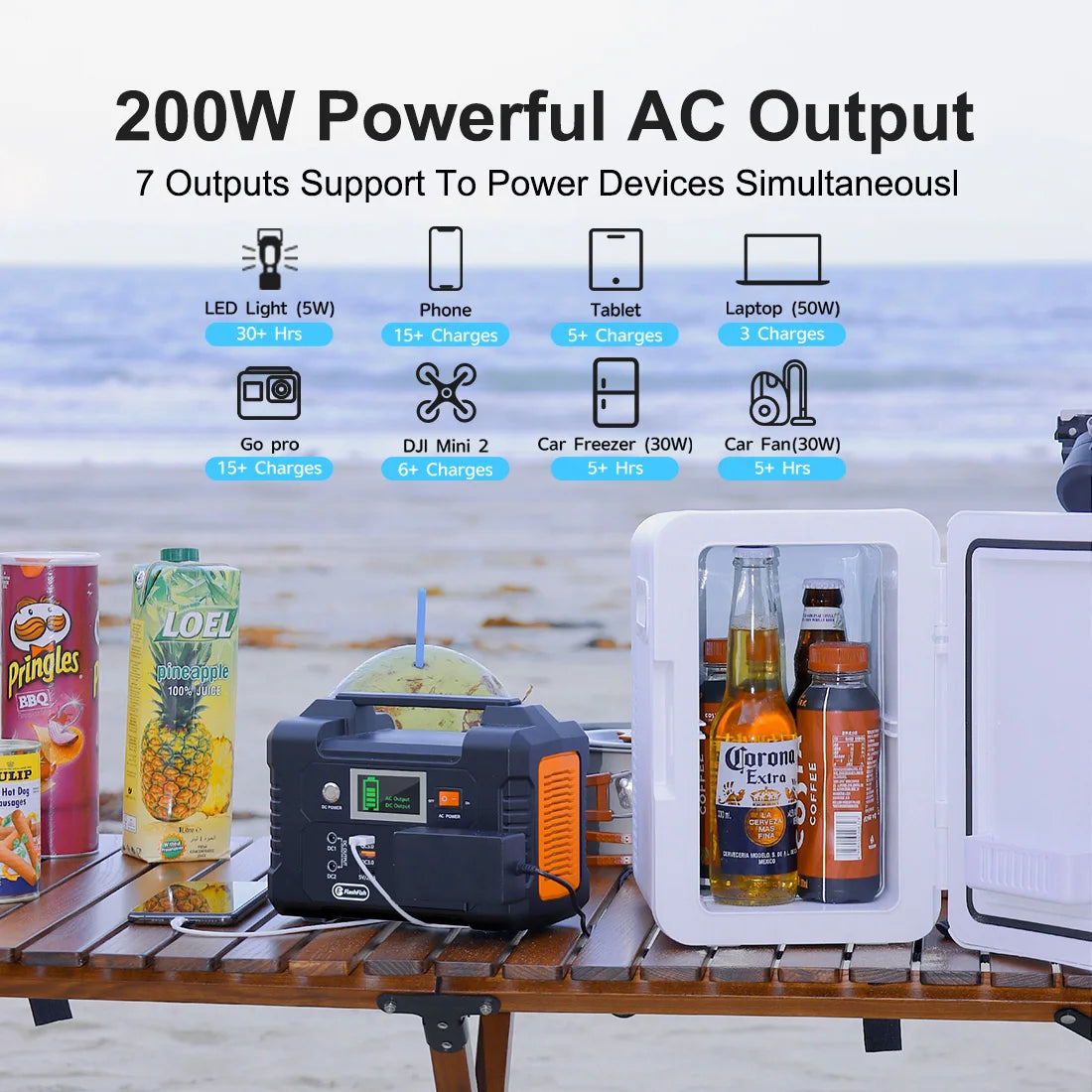 FF Flashfish 200W Portable Power Station 151Wh Solar Generator 230V AC DC Batteries Supply Outdoor Battery for Solar Panel Drone