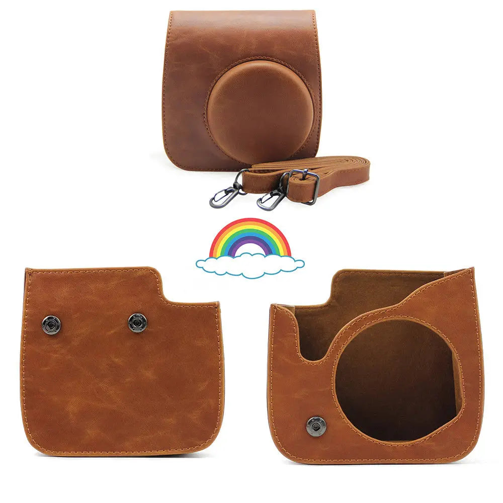 Fujifilm Instax Mini Camera Case Bag PU Leather Cover with Shoulder Strap For Instax Mini 9 Mini 8 Mini 11 Instant Film Cameras