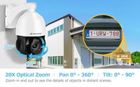 Jennov 4K 8MP Outdoor PTZ IP POE Camera 20X Optical Zoom & Human Detection, 320ft IR Night Vision,  Hikvision Onvif Compatible